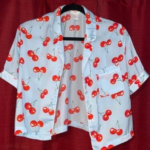 Forever 21 Cherry Short sleeve PJ top